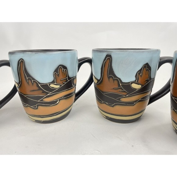Tabletops Gallery Hand Painted SOUTHWEST Mug Set Of 4 - Picture 3 of 16